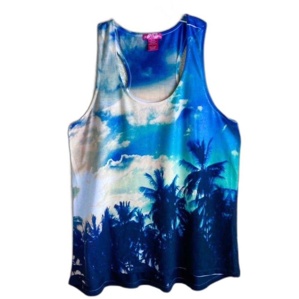 Beachy Palm Tree Print Tank Top